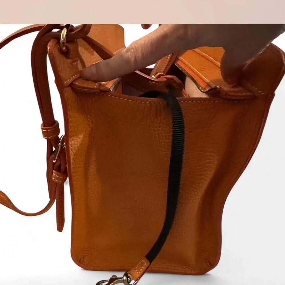 Dooney & Bourke Orange Pebbled Leather Satchel